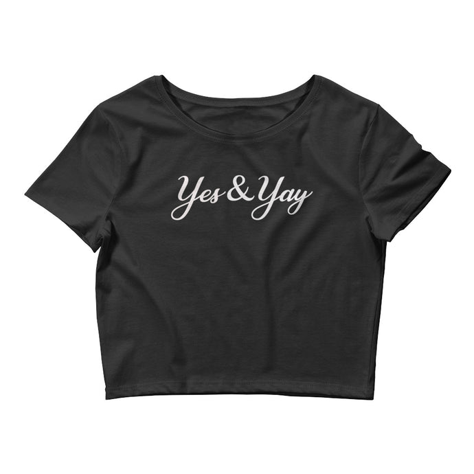Yes and Yay, Yes&Yay Women’s Black Crop Tee
